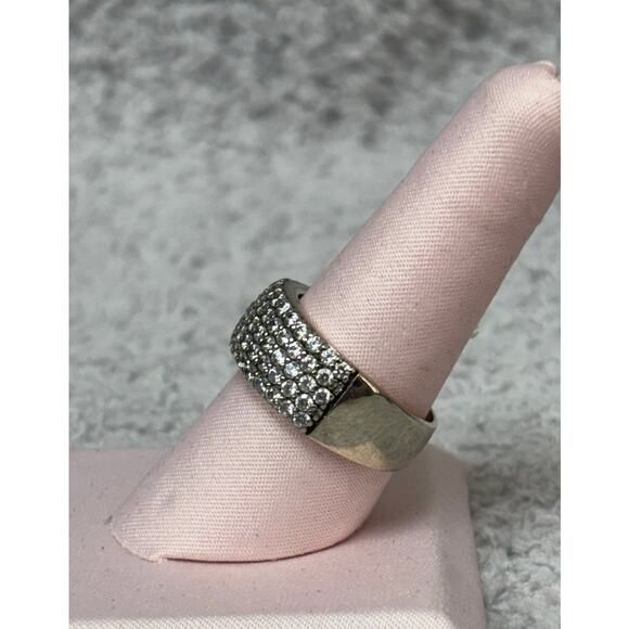 Sterling Silver CZ Pave Statement Ring Size 8 #63719 - Picture 3 of 7